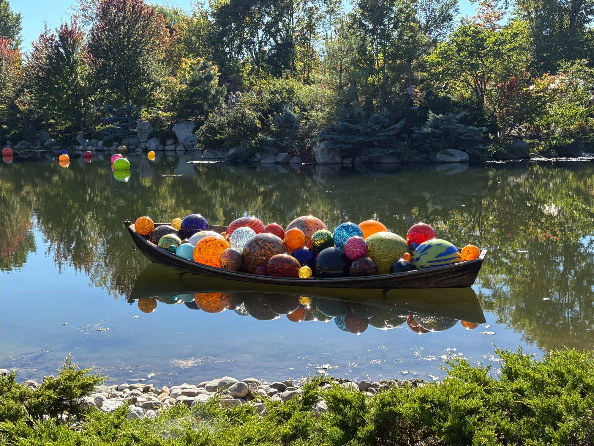Chihuly exhibit in the water